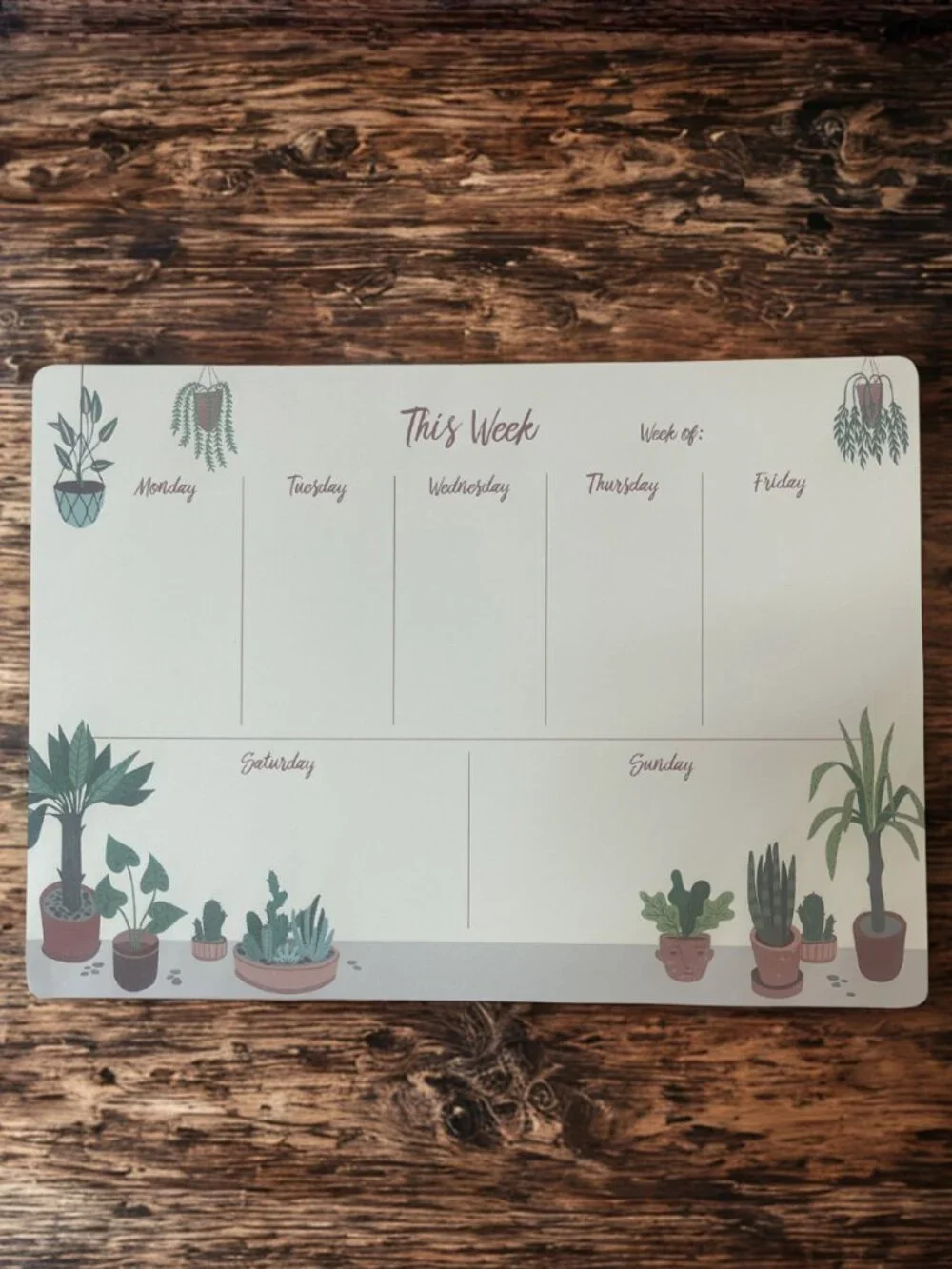 Desert Botanical Weekly Planner Desk Calendar Notes Pad